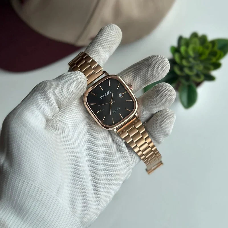 Premium Square Dial Men’s Watch – Slim Steel Design | Elegant & Stylish